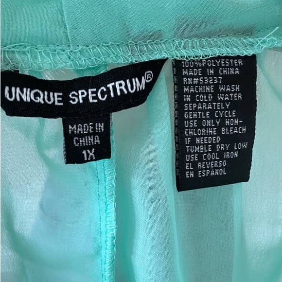 Vintage Unique Spectrum Blue Flowy Boho Outfit topper sheer lace - Picture 5 of 8